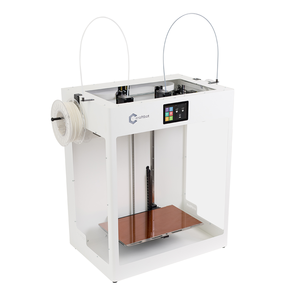 3D printing, 3D printer, Craftbot Flow IDEX XL, Plug & Play, Large scale, Additive manufacturing, Printer bed, Compact workhorse, FDM printer, High-technology features, 2 different materials, Parallel printing