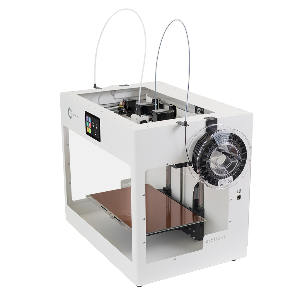 3D printing, 3D printer, Craftbot, Craftbot Flow IDEX, High-quality, FDM printer, Mesh bed leveling, Easy setup, Quality, Dual extruder, Professional, Production optimization, Printer bed, Filament